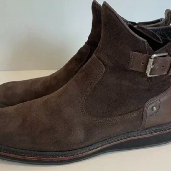 John Varvatos Suede/Leather Zip Boots - Brown Size 9 1/2 main image 4